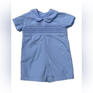 Petite Bébé, Size 3 months, Smocked Romper in baby blue